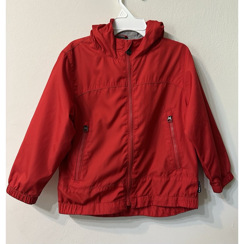 babyGAP Toddler Boy Girl Red Hooded Windbreaker Jacket Jersey Lined Coat 3T 3Y